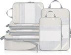8 Set/6 Set/4 Set Compression Packing Cubes for Travel, Lightweight Vacation Travel Essentials, Travel Accessories for Suitcase Organizer Bags Set, Durable Luggage Organizer