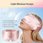 Mulberry Silk Sleep Mask for Men & Women - 100% Light Blocking Blackout Eye Mask for Side Sleepers, Adjustable Fit for All Heads, Soft Zero Pressure Comfort, Unisex Travel Eye Cover(Pink)