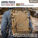 WYNEX Tactical Admin Pouch With Tri-Fold Open Design, MOLLE Tool Pouch, First Aid Pouch, EDC Utility Pouches, Tools Bag Attachment Organizer - Includes U.S.A Flag Patch