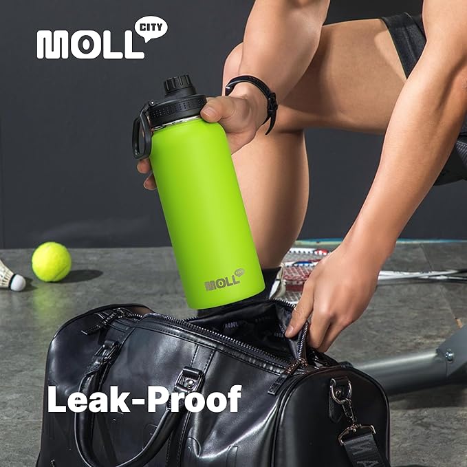 Insulated Water Bottle-32 oz Stainless Steel Vacuum Wide Mouth Sports Flask with Silicone Boot-Reusable Metal Leak Proof Travel Water Bottle for Girls Boys, BPA-Free(Purple)