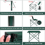 Tesouro Portable Camping Table,Folding Side Table Aluminum Top for Outdoor Cooking, Hiking, Travel, Picnic (Blackish Green-Small)