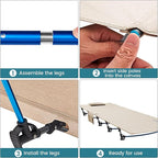 FUNDANGO Ultralight Folding Camping Cot, Extra Long Backpacking Camping Cots for Adults Portable Cot Bed for Hiking Travel Home Mountaineering, Beige