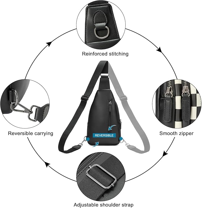 CLUCI Crossbody Bags for Women Men,Leather Sling Bag Cross Body Backpack for Woman Gifts for Women Birthday Unique