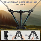 MINGPINHUIUS Lightweight Folding Chair for Camping: Ultra Light Height Adjustable Camp Chair Outdoor Adventures Bilateral Breathable Mesh Structure for Hiking Mountaineering Beach (Gray)