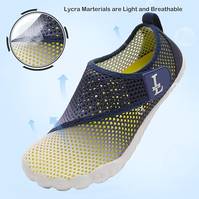 L-RUN Barefoot Water Shoes Women Mens Aqua Sock Athletic Hiking Water Sports Shoes for Swim Beach Pool Sand Diving Walking