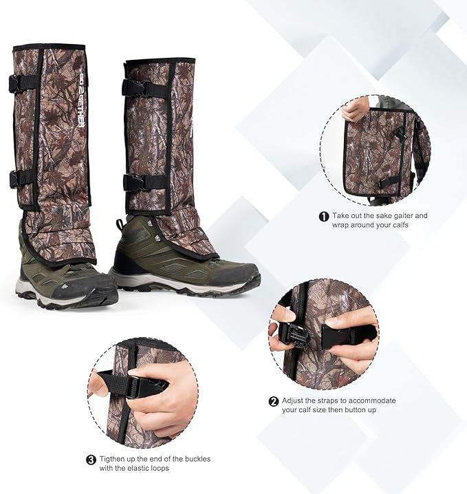 Snake Gaiter, Gaiters for Hunting, Waterproof Snake Chap for Men and Women,Shoe Boot Leg Gaiter with Adjustable Size