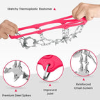 Crampons Ice Cleats Traction Snow Grips for Boots Shoes Women Men Anti Slip 19 Stainless Steel Spikes Safe Protect for Hiking Fishing Walking Climbing Mountaineering