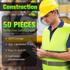 JaGely High Visibility Safety Vest Bulk Reflective Mesh Security Vest for Men Women Work Cycling Runner Neon