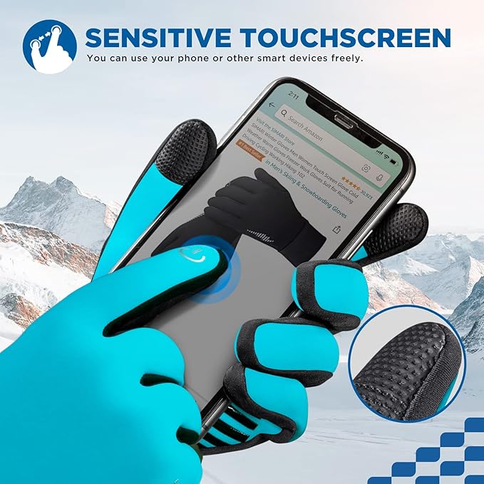 SIMARI Winter Gloves Women Men Ski Snow Gloves Liner Thermal Warm Touch Screen, Suit for Running, Cycling, Biking, Hiking, Driving, Walking, Typing, Freezer Work, Sports, Soccer, Shooting, Gaming 102
