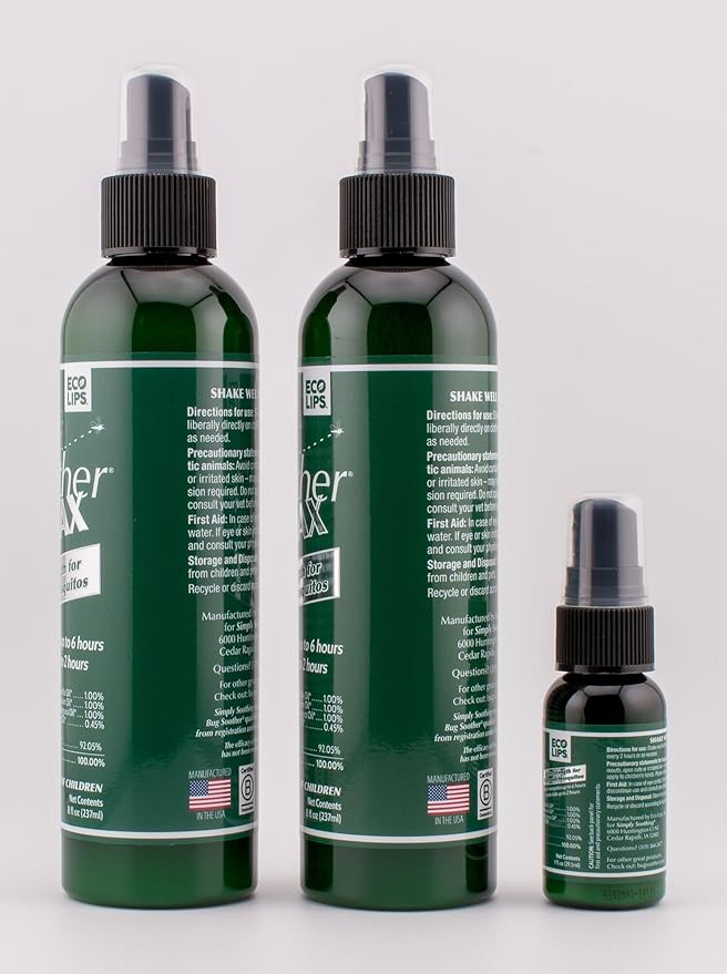 Bug Soother MAX - Extra Strength Natural Gnat, Tick, and Mosquito Repellent, 2 Pack 8 fl oz w/Free 1 oz. DEET-Free Bug Spray Deterrent - Safe for Adults & Environment - Made in USA