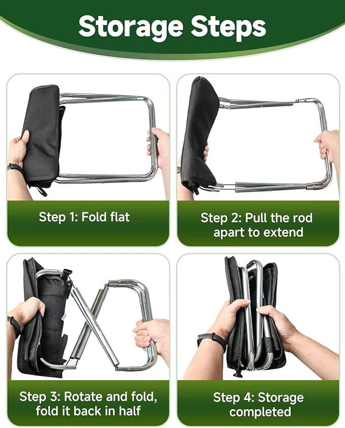 Rocalt Camping Portable Stool, Ultralight Folding Stool, Aircraft-Grade Aluminum Pocket Chairs for Adults, Outdoor Travel Stool, Fishing Chair with Built-in Storage Gag, Handbag Style