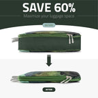 Set of 8 compression packing cubes for travel accessories- Expandable bags for clothing, toiletry, backpacks, organizing essentials (Holiday)