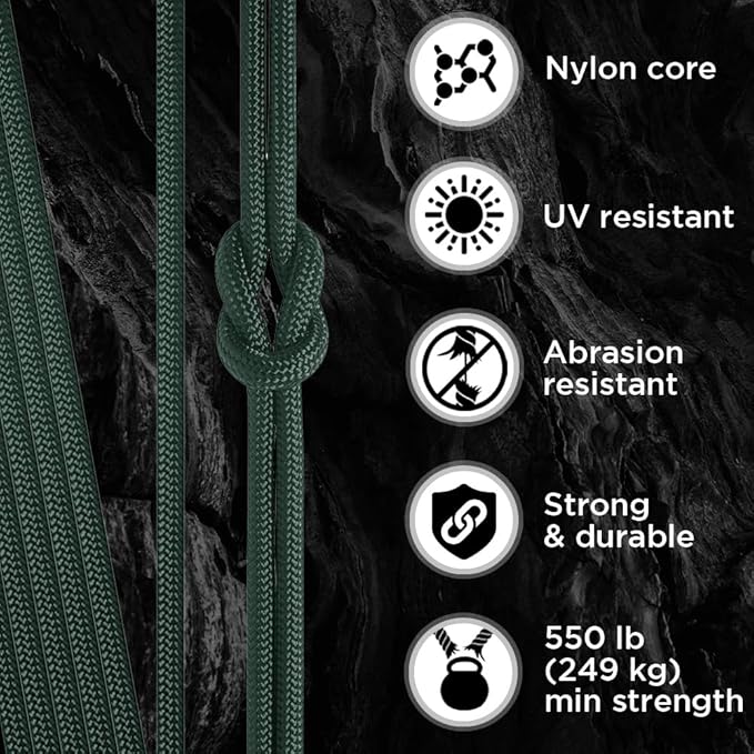 TECEUM 5/32" Paracord Rope 1000 – 1000ft / 200ft / 100ft / 50ft – Tactical Parachute Cord 4mm – 45+ Colors – Nylon String for Survival & Camping Gear – Stripe Cord for Survival – Utility Rope