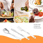 Camping Mess Kits - 28pcs Camping Dinnerware Set Camping Gifts Camping cookware Sets Camping Accessories Camping Cooking Utensils Set Bowls, Plates, Knives, Forks, Spoons