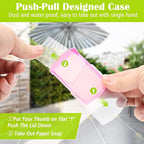 2 Boxs (100 Sheets) Hand Washing Soap Sheets for Outdoor Travel,Portable Camping Hand Soap,Hiking Washing Hand Bath Paper Soap for Travel,BBQ,Party,School,Girls(Yellow&Pink)