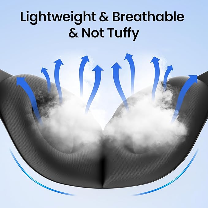 Cotton Sleep Mask, 100% Blockout Eye Mask, 3D Sleep Mask for Zero Eye Pressure, Cotton Comfort for Men and Women Travel/Sleeping