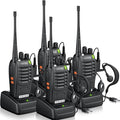 eSynic 4 Pack Professional Walkie Talkies VOX Walky Talky 5KM Long Range 2 Way Radio Rechargeable 16CH Handheld Radio with 4 Headsets for Camping/Hiking/Family/Job Site As Gifts for Kids& Adults