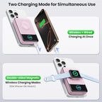 Magnetic Portable Charger for iPhone, 3-in-1 10800mAh Qi2 15W Wireless Power Bank with iWatch Charger,30W PD Fast Charging USB-C LCD Display Battery Pack for Magsafe,iPhone 16/15/14/13/12, Apple Watch