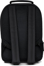 RAINS Book Daypack - Black Laptop Backpack for Men and Women, Waterproof Black Minimalist Commuter Bag with 15” Laptop Room, Front Zip Pocket - 2 Year Warranty
