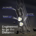 K-Bern PRO Red & White Rechargeable Headlamp. 1000 Lumen, UL Approved 3500 mAh Battery, Ultra Bright Head Lights Waterproof, Lightweight Aluminum, Perfect for Work, Dog Walking, Camping & Hiking