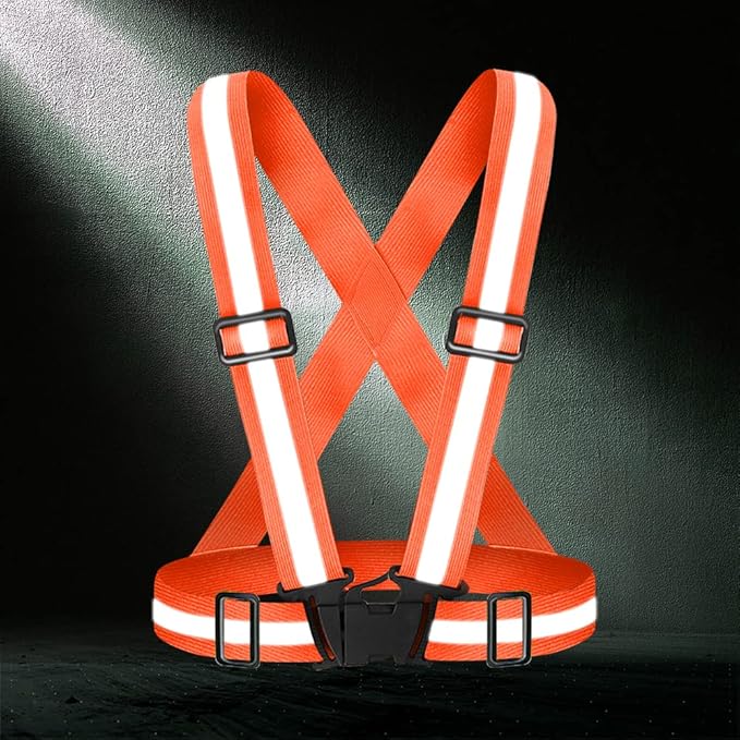 High Visibility Reflective Vest Safety Vest Running Reflective Gear Adjustable Reflective Vest for Walking,Jogging,Hiking,Night Cycling
