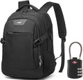 DUSLANG Anti-Theft Laptop Backpack, Black, 15.6-14-13 Inch Laptop Sleeve, USB Charging Port and Black TSA Lock