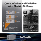 OGERY Self Inflating Sleeping Pad with Electric Pump, 3.15" Ultra-Thick Memory Foam Camping Pad, 4 Season Camping Mattress Pad with Built-in Pillow, Camping Essentials Gear for Tent Travel Car