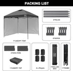 KAMPKEEPER 10x10 Easy Pop Up Canopy Tent with 2 Sidewalls, Instant Outdoor Shade Shelter with 2 PCS Removable 10FT Sun Walls, Quick Setup Waterproof and UV-Resistant for Patio, Camping, Backyard