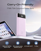 20000mAh Power Bank Fast Charging, Portable Charger with 4 Built-in Cables & 6 Outputs, 20W PD USB C Battery Pack Compatible with iPhone 16/15, Galaxy, Android, iPad & More (Travel Essential)