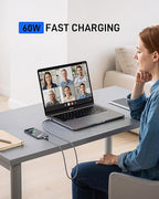 Short USBC to USBC Cable 3FT, 60W USB Type C Fast Charging Cable for Car, Durable iPhone USB C Charger Cable USB C Cord for iPhone 17/16/15/Pro Max/Plus, Samsung Galaxy and More-2Pack