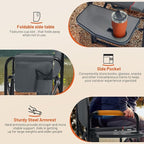 TIMBER RIDGE Heated Aluminum Oversized Camping Chair, Lightweight Portable Directors Chair with Side Table Detachable Side Pocket for Outdoor Camping, Lawn, Picnic, Support 400lbs Gray, 2 Pack