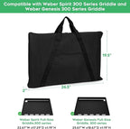 Griddle Cover Compatible with Weber Spirit 300 Series Griddle and Weber Genesis 300 Series Griddle, Full-Size Storage Bag with Durable Handles and Thickened Bottom, Black