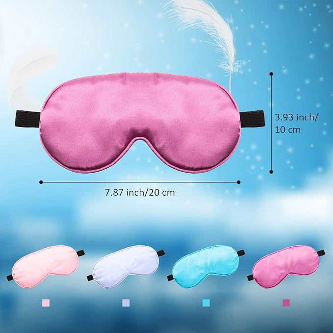 12 Pieces Silk Sleep Mask Pure Silk Sleep Eye Mask with Adjustable Strap Soft and Smooth Eye Cover for Sleeping Blocking Out Lights Men and Women(Assorted Colors)