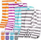 Sfee 2 in 1 Microfiber Beach Towel, Quick Dry Towel Camping Towel Travel Towel Super Absorbent Compact Lightweight Sports Gym Towels Set for Beach, Gym, Hiking, Pool, Backpacking, Bath, Yoga