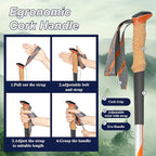 Hiking Poles, Ultra-Light Telescopic Trekking Poles,Portable Walking Sticks with Adjustable Height for Men and Women