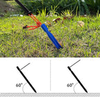 12 Pack Tent Stakes, 7-inch Ultralight Aluminum Ground Pegs with Reflective Pull Ropes, Tri-Beam Stake in a Carrying Bag, for Camping, Backpacking, Hiking, Hammocks and Canopy (Blue)