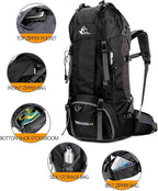 Bseash 60L Waterproof Hiking Camping Backpack with Rain Cover, Large Outdoor Sport Travel Daypack Rucksack for Climbing