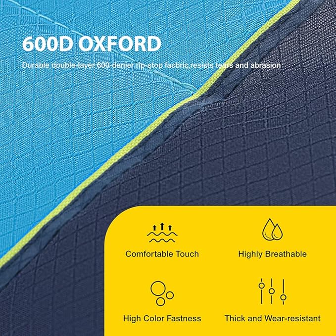 FAIR WIND Oversized Fully Padded Camping Chair with Lumbar Support, Heavy Duty Cooler Bag Fold Chair Support 450 LBS, Green