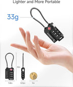 LUGGEX TSA Locks for Luggage, Suitcase Locks TSA Approved, Luggage Locks, Ease of Use & Durable(Black,2 Pack)