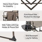 TIMBER RIDGE Aluminum Camping Directors Chair with Side Table Pocket, Portable Folding Chair, Heavy Duty Lawn Chair for Fishing Trip Picnic Concert Outdoor 400lbs, Tan 2 Pack