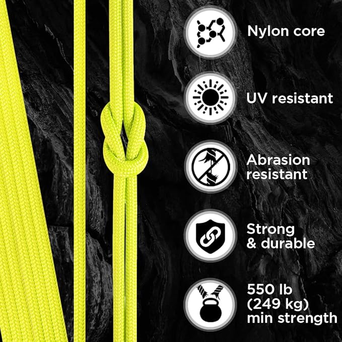 TECEUM 5/32" Paracord Rope 1000 – 1000ft / 200ft / 100ft / 50ft – Tactical Parachute Cord 4mm – 45+ Colors – Nylon String for Survival & Camping Gear – Stripe Cord for Survival – Utility Rope