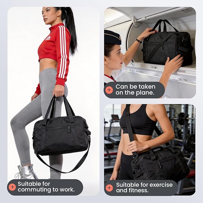 14 inch Small Gym Bag for Women & Men- Mini Duffel Bag Lightweight Carry On Bag Sports Bag for Travel,Sport,Workout-Green