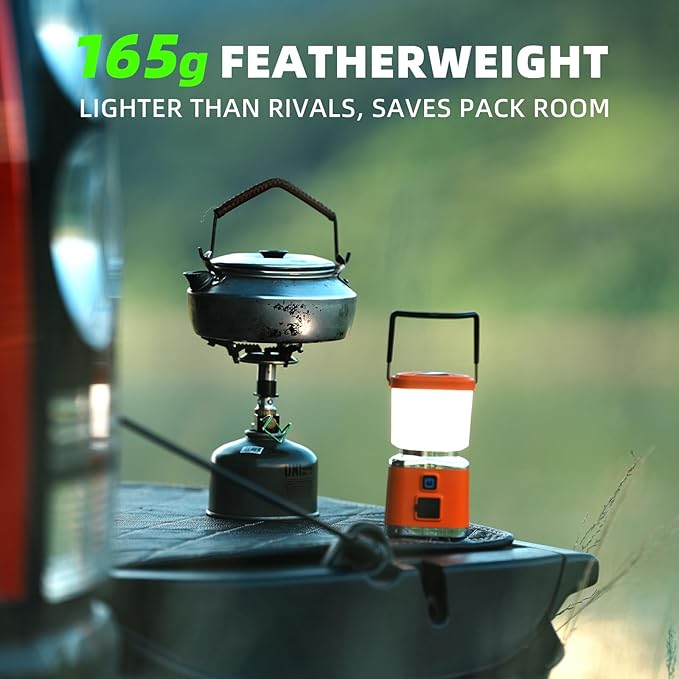 LED Camping Lantern Rechargeable, Allspark LED Lantern Flashlight,1000LM, 4 Light Modes, IPX4 Waterproof,Emergency Light for Home Power Outages, Hurricane, Storm,Outdoor Hiking(Orange)