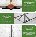 BestOffice Outdoor 34" Folding Card Table Plastic Table Portable Square Height Dining Table Perfect for Picnics,Parties,Party and Camping, White