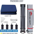 MASTERCANOPY Heavy Duty Pop-up Canopy Tent with Sidewalls (10x10,Navy Blue)