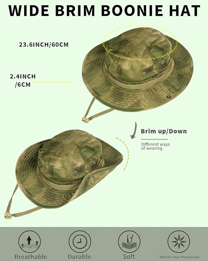 Sun Hats for Men Women Bucket Hat UPF 50+ Boonie Hat Foldable UV Protection Hiking Beach Fishing Summer Safari