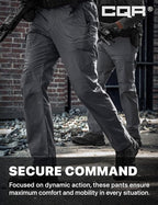 CQR Men's Flex Ripstop Tactical Pants, Water Resistant Stretch Cargo Pants, Lightweight EDC Hiking Work Pants