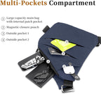 Anti Theft Crossbody Travel Bag for Women Men,Multi-pocket Crossbody Bag,Slim Sling Bag with Adjustable Strap