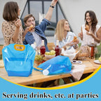 Tessco 8 Pcs for you 1.3 Gallon Collapsible Water Storage Bag Water Container Emergency Jug Plastic Storage Pouch Freezable Carrier Tank Foldable Bottle for Outdoor Sport Camping Hiking (Blue)