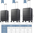 OLIXIS 28 Inch Luggage, Hardside Checked Suitcase with Spinner Wheels, Lightweight ABS Hard Shell Travel Luggage, TSA Approved Lock, Expandable Large Suitcase for Business & Travel–Black